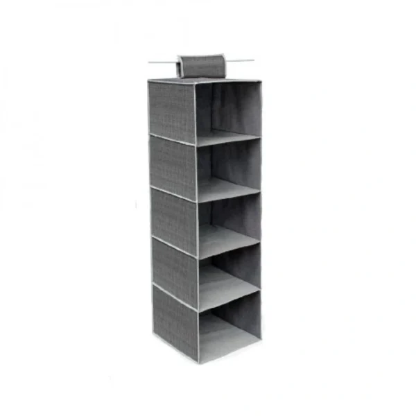 Υφασμάτινη Θήκη Οργάνωσης Ντουλάπας 5 Ραφιων Με Ειδική Λαβή - Κρεμάστρα 30x30x100 cm