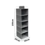 Υφασμάτινη Θήκη Οργάνωσης Ντουλάπας 5 Ραφιων Με Ειδική Λαβή - Κρεμάστρα 30x30x100 cm