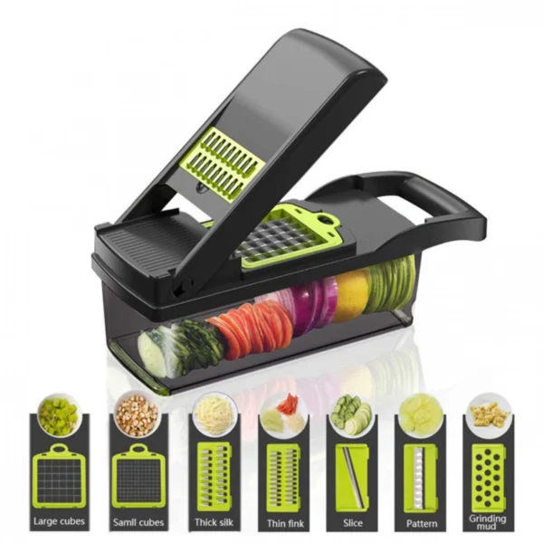 Σετ Πολυκόφτης Φρούτων & Λαχανικών με 8 Επιφάνειες Κοπής - Vegetable Chopper