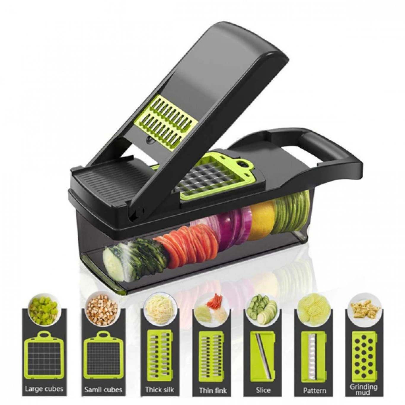 Σετ Πολυκόφτης Φρούτων & Λαχανικών με 8 Επιφάνειες Κοπής - Vegetable Chopper Σετ Πολυκόφτης Φρούτων & Λαχανικών με 8 Επιφάνειες Κοπής - Vegetable Chopper