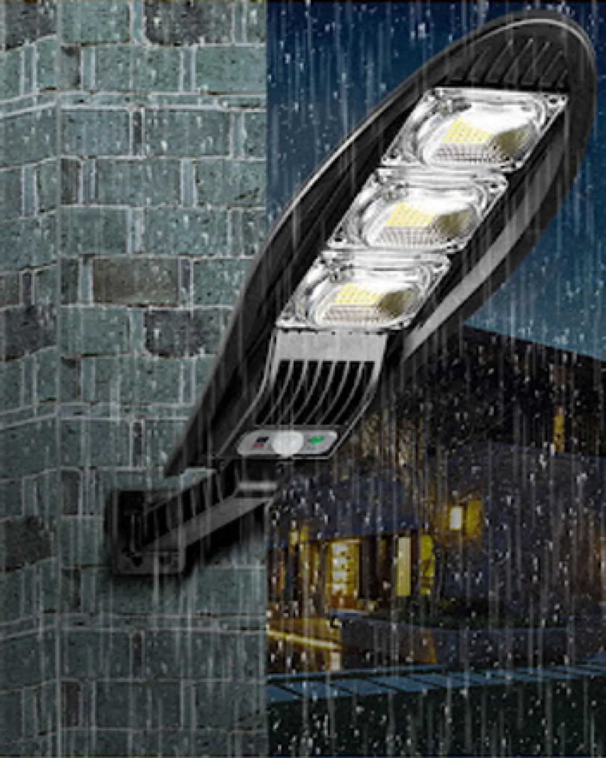 Αδιάβροχος Ηλιακός Επιτοίχιος Προβολέας LED Φωτιστικό Δρόμου/Εξωτερικό Φως με Αισθητήρα Κίνησης Led 40W Solar Energy Panel IP65 AT76342