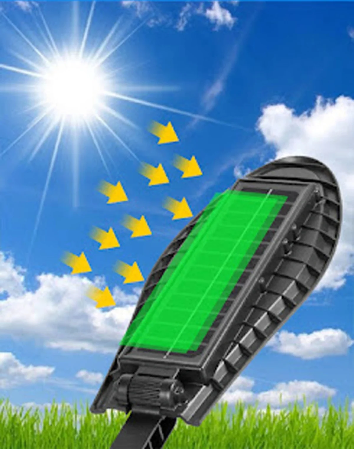 Αδιάβροχος Ηλιακός Επιτοίχιος Προβολέας LED Φωτιστικό Δρόμου/Εξωτερικό Φως με Αισθητήρα Κίνησης Led 40W Solar Energy Panel IP65 AT76342