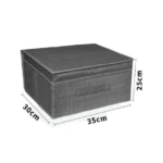 Υφασμάτινο Κουτί Αποθήκευσης Γενικής Χρήσης Γκρί Mε Καπάκι - 35x30x25 cm