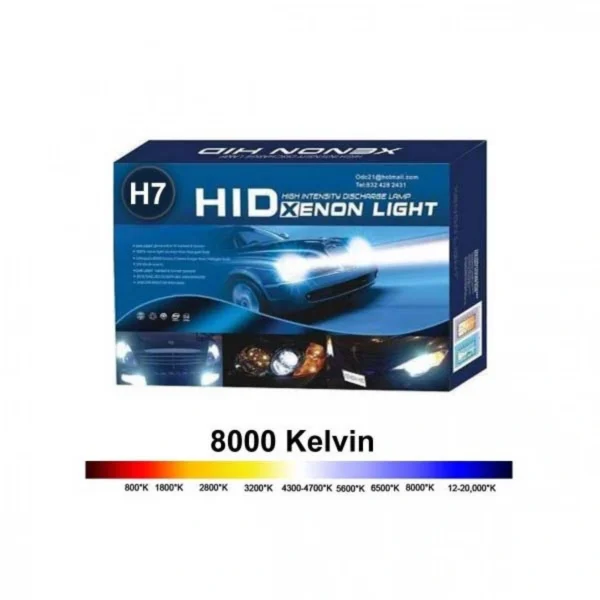Φώτα XENON H7 Αυτοκινήτου 35Watt - Πλήρες Kit H.I.D. 8.000k CAN BUS
