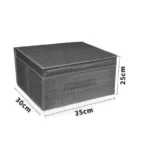 Υφασμάτινο Κουτί Αποθήκευσης Γενικής Χρήσης Γκρί Mε Καπάκι - 35x30x25 cm