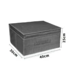 Υφασμάτινο Κουτί Αποθήκευσης Γενικής Χρήσης Γκρί Mε Καπάκι - 40x30x25 cm