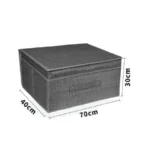 Υφασμάτινο Κουτί Αποθήκευσης Γενικής Χρήσης Γκρί Mε Καπάκι - 70x40x30 cm