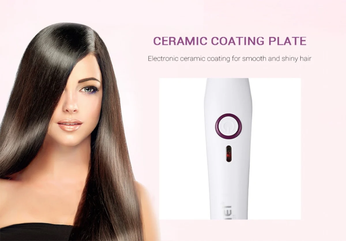 Επαγγελματικό Ισιωτικό Σίδερο / Πρέσα Μαλλιών με Κεραμικές Πλάκες - Kemei KM-1025