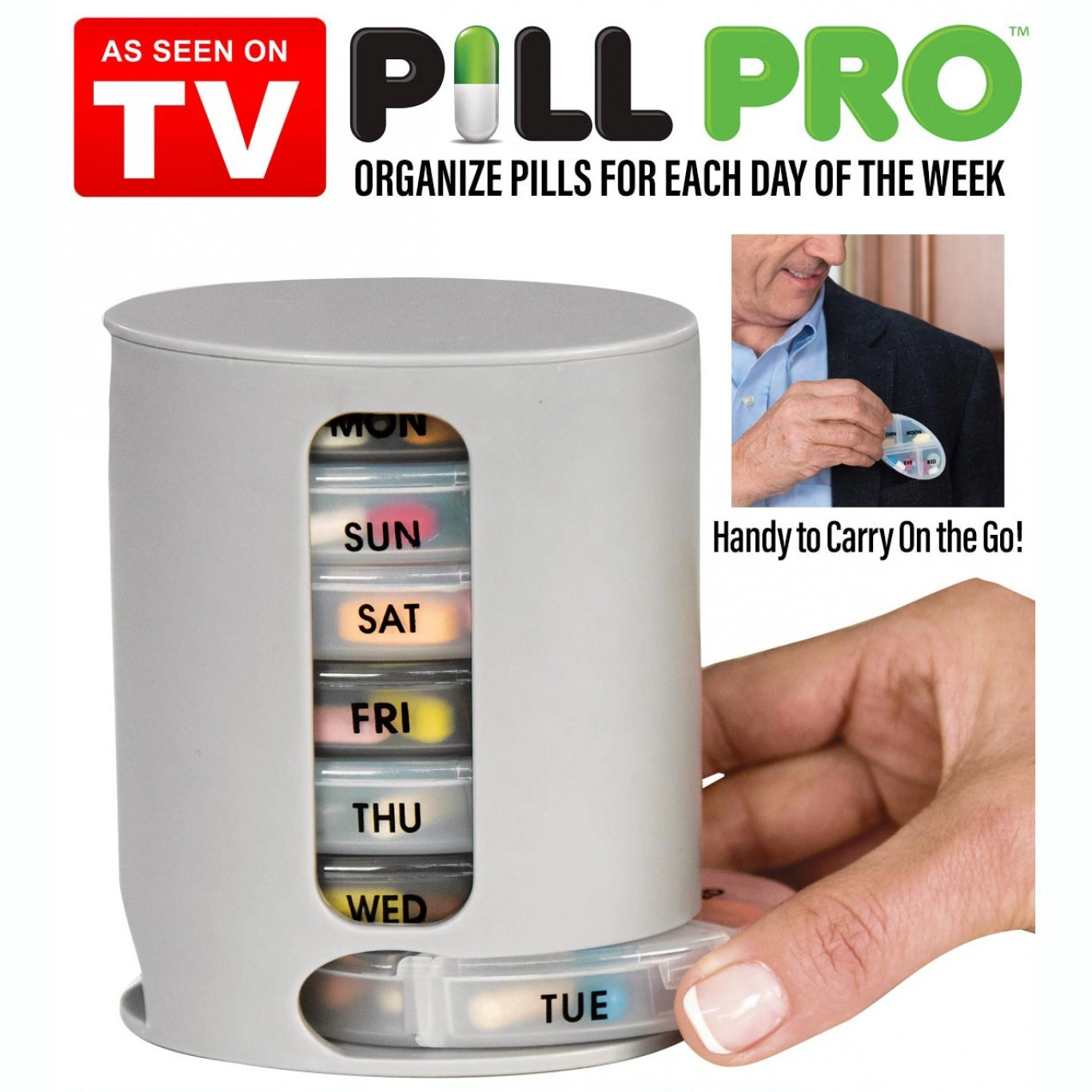 Οργανωτής Χαπιών με Αποσπώμενες Ημερήσιες Φορητές Θήκες Pill Pro Οργανωτής Χαπιών με Αποσπώμενες Ημερήσιες Φορητές Θήκες Pill Pro