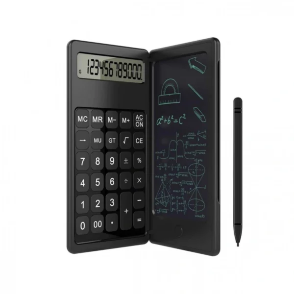 Andowl® Επαγγελματική Ηλιακά Επαναφορτιζόμενη Αριθμομηχανή με LCD Πίνακα & Ταμπλέτα Γραφής για Σημειώσεις και Σχέδια Αναδιπλούμενη