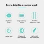 Mini Ηλεκτρικό Αλυσοπρίονο 24V Επαναφορτιζόμενο - Πριόνι με 2 Μπαταρίες