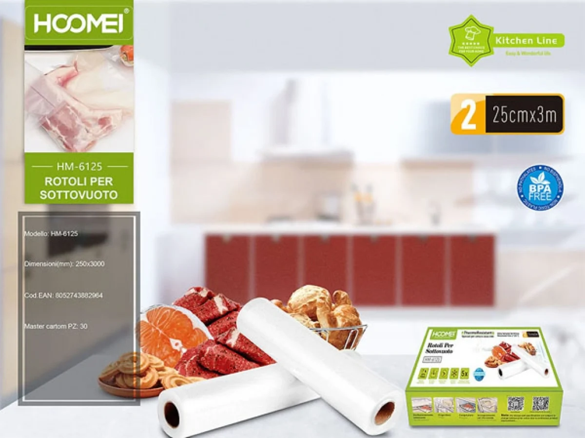 Σαγρέ Σακούλες για Συσκευές Vacuum 3mx25cm 2 Ρολά Hoomei HM-6125