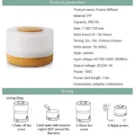 Συσκευή Αρωματοθεραπείας με LED Φωτισμό & Τηλεχειριστήριο 500ml