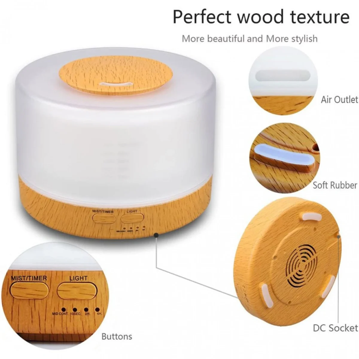 Συσκευή Αρωματοθεραπείας με LED Φωτισμό & Τηλεχειριστήριο 500ml