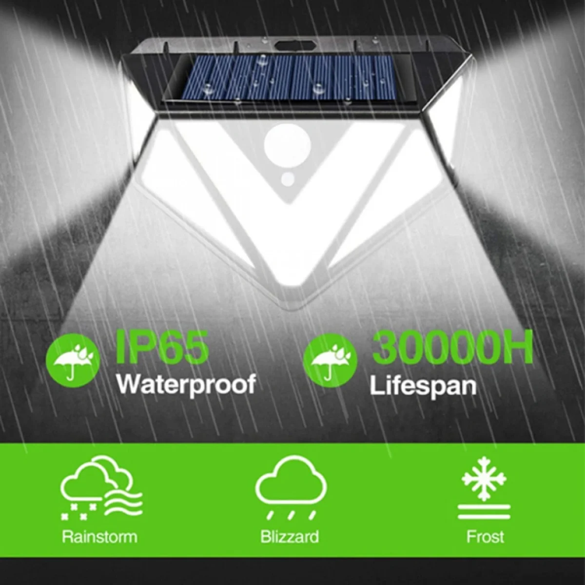 Αδιάβροχο Ηλιακό Φωτιστικό Τοίχου IP65 Για Εξωτερικό Κήπο IP65 Με 3 Λειτουργίες Φωτισμού,Γωνιακό φωτισμό 270º Για εξωτερικό Χώρο ARRANGO AT76158