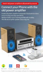 Andowl® Πομπός Ήχου Δέκτης 2RCA Aux Wireless Audio Adapter με Τηλεχειριστήριο & Υποστήριξη Κάρτας TF & USB Flashdrive Φορτιστής Τοίχου Κ16