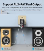 Andowl® Πομπός Ήχου Δέκτης 2RCA Aux Wireless Audio Adapter με Τηλεχειριστήριο & Υποστήριξη Κάρτας TF & USB Flashdrive Φορτιστής Τοίχου Κ16