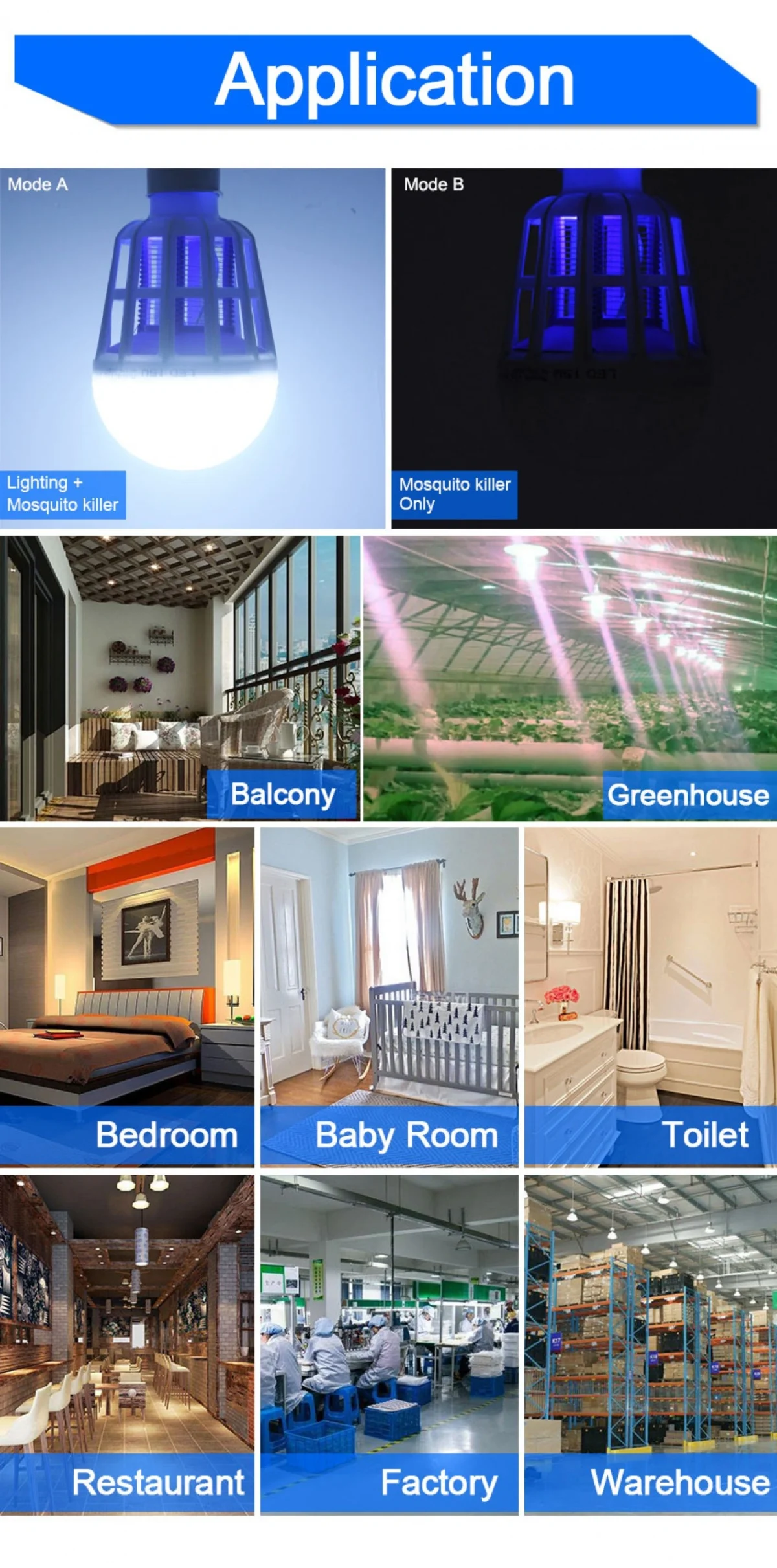 Λάμπα LED & Ηλεκτρικό Εντομοκτόνο 2 σε 1 Εξολοθρευτής Κουνουπιών - Mosquito Killer Lamp