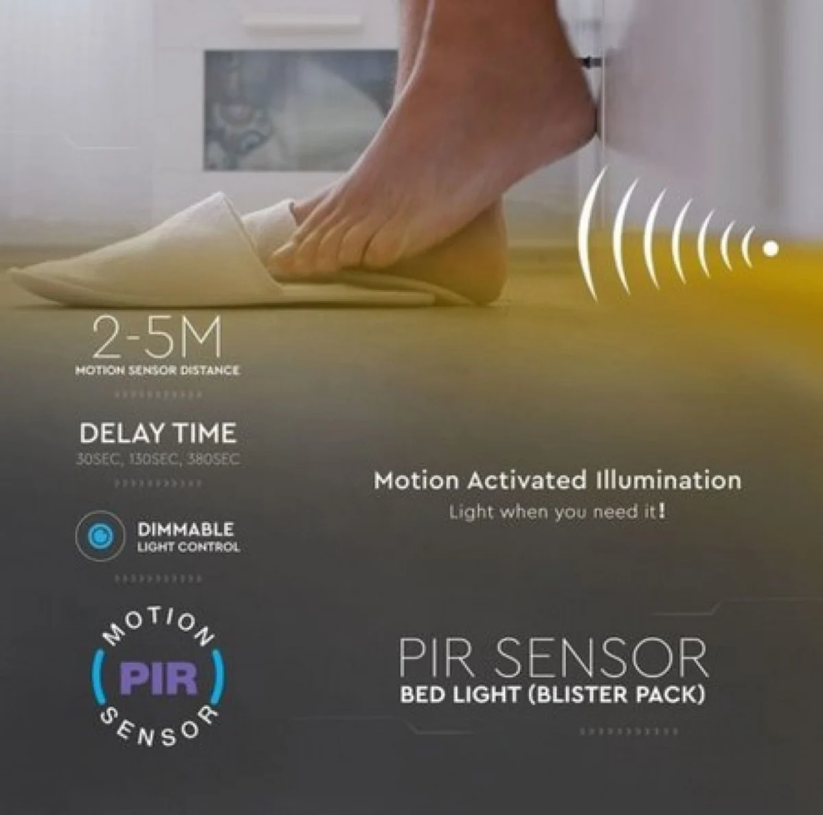 Σετ Led Ταινία με Αισθητήρα Κίνησης για Κρεβάτι 12V 3W 30led Warm White 3000K