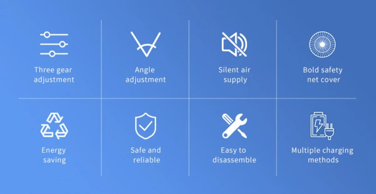 Επιδαπέδιος Ηλιακός Πτυσσόμενος Ανεμιστήρας 43cm 25W με Επαναφορτιζόμενη Μπαταρία 12000mAh - 3 Ταχύτητες - USB Powerbank Έξοδο Φόρτισης & Λάμπα LED