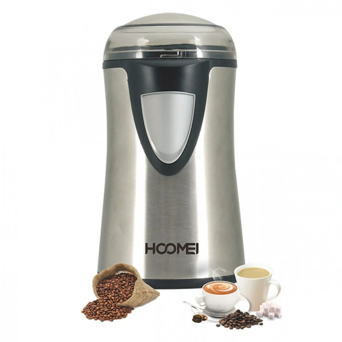 Ηλεκτρικός Μύλος Καφέ 150W με Χωρητικότητα 50gr Ασημί Hoomei HM-5725