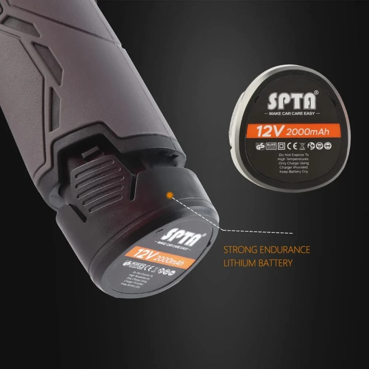 Νέας Γενιάς Έκκεντρος Αλοιφαδόρος SPTA® 150mm 12V με Δύο Μπαταρίες 2x2aH & Ρύθμιση Στροφών