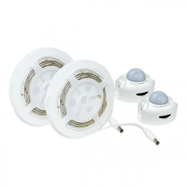 Σετ 2 Αυτοκόλλητες Ταινίες LED με Αισθητήρες Κίνησης 2x120cm Θερμού ή Ψυχρού Φωτισμού, Προγραμματισμό Χρόνου Απενεργοποίησης, 2.8W 260lm OEM