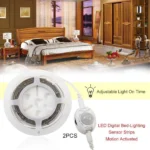 Σετ 2 Αυτοκόλλητες Ταινίες LED με Αισθητήρες Κίνησης 2x120cm Θερμού ή Ψυχρού Φωτισμού, Προγραμματισμό Χρόνου Απενεργοποίησης, 2.8W 260lm OEM