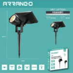 Αδιάβροχος Ηλιακός Προβολέας Κήπου LED 5W Ψυχρού Λευκού IP65 ARRANGO AP79261