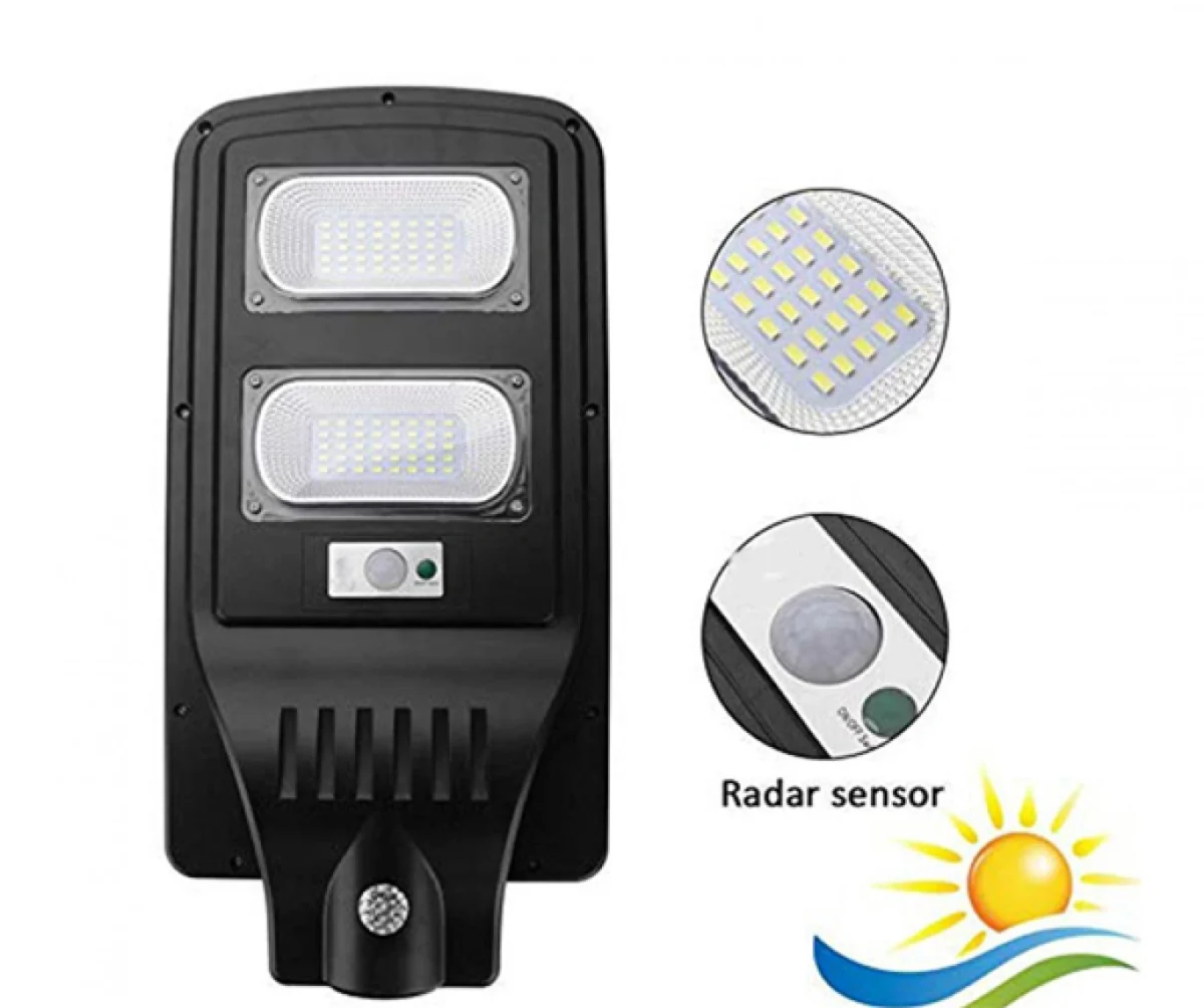 Αδιάβροχος Ηλιακός Προβολέας LED Φωτιστικό Δρόμου/Εξωτερικό Φως με Αισθητήρα Κίνησης Led 60W Solar Energy Panel IP65 AP79246