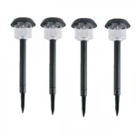 Αδιάβροχο Ηλιακό Φωτιστικό-Πάσσαλος Κήπου Inox LED IP65 Σετ 4 Τμχ ARRANGO AP79190