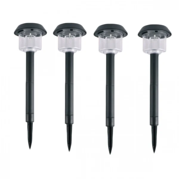 Αδιάβροχο Ηλιακό Φωτιστικό-Πάσσαλος Κήπου Inox LED IP65 Σετ 4 Τμχ ARRANGO AP79190