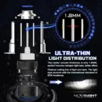 2x NOVSIGHT Aδιάβροχοι Λαμπτήρες LED H4 Φώτα Πορείας Λευκού Φωτισμού 360° 80W 14400LM 5500K A500 N16