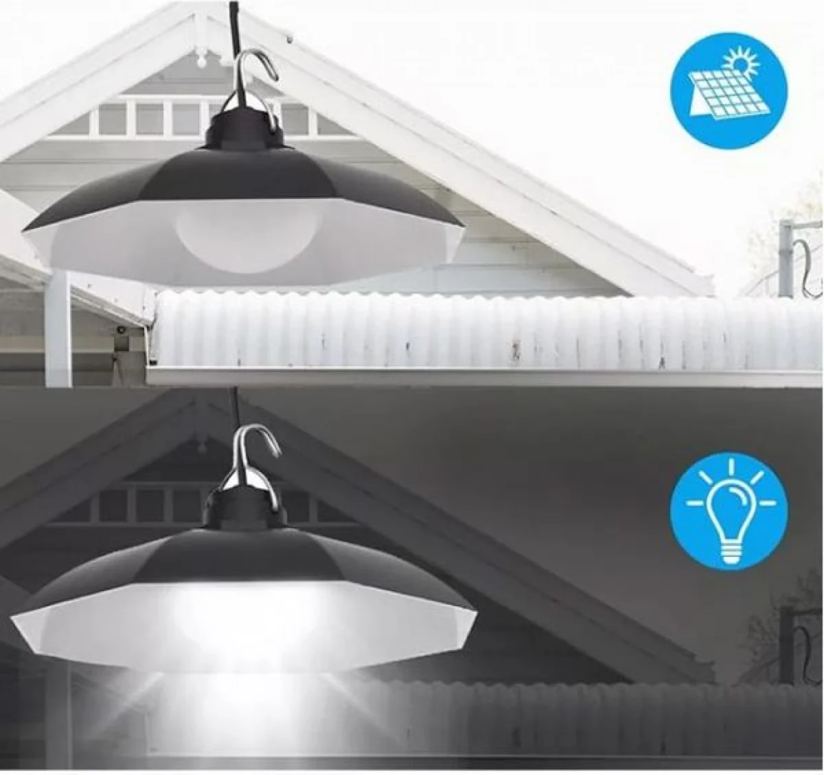 Αδιάβροχο Κρεμαστό Ηλιακό Φωτιστικό Λάμπα LED 2W 260Lm Ψυχρού Φωτισμού Αυτόματο με Φωτοκύτταρο - Holsten Bossen® Solar LED Lamp