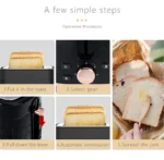 Φρυγανιέρα 2 Θέσεων 650W Inox Hoomei HM-5918 Με 6 Επίπεδα Ψησίματος