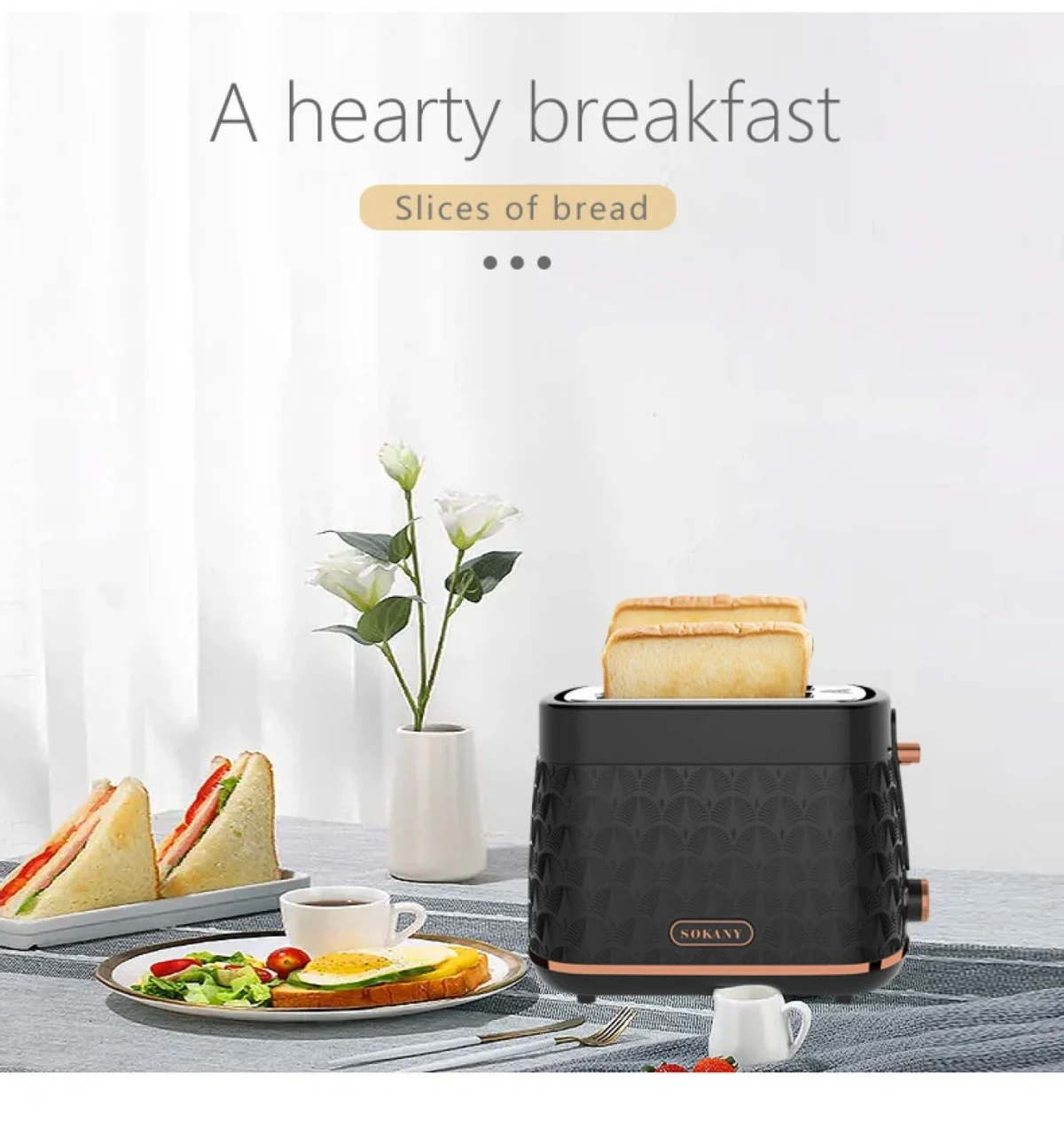 Φρυγανιέρα 2 Θέσεων 650W Inox Hoomei HM-5918 Με 6 Επίπεδα Ψησίματος