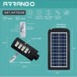 Αδιάβροχος Ηλιακός Προβολέας LED Φωτιστικό Δρόμου/Εξωτερικό Φως με Αισθητήρα Κίνησης Led 120W Solar Energy Panel IP65 AP79248