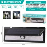 Αδιάβροχος Ηλιακός Προβολέας LED Φωτιστικό Δρόμου/Εξωτερικό Φως Mε 118 LED, Αισθητήρας κίνησης 270 °, 3 Λειτουργίες Φωτισμού 1200LM Led Solar Energy Panel IP65 AT79348