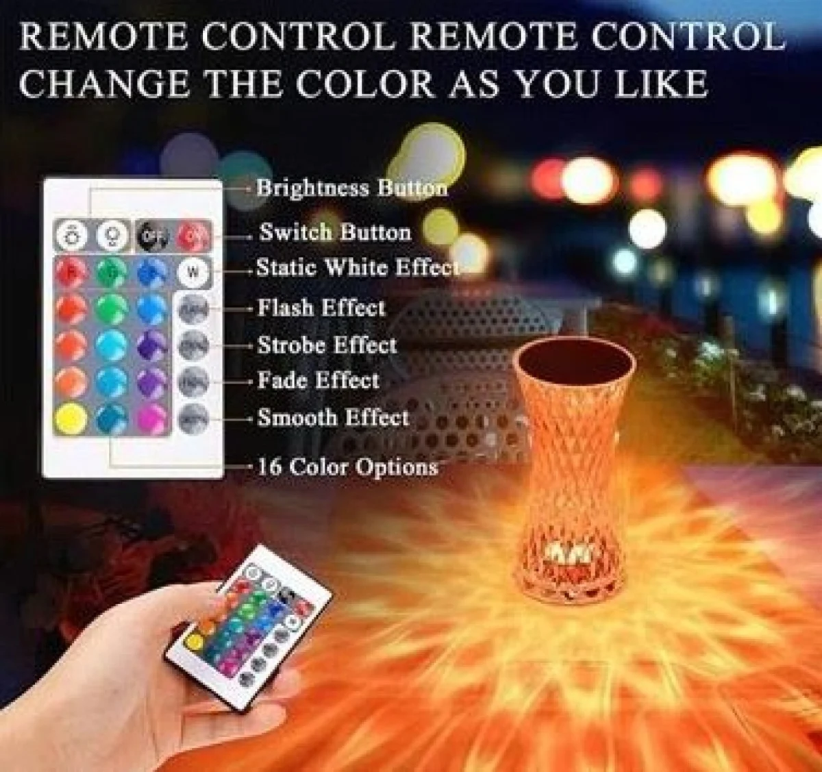 DiamondLit Οβάλ Φωτιστικό Αφής RGB LED με Τηλεχειριστήριο