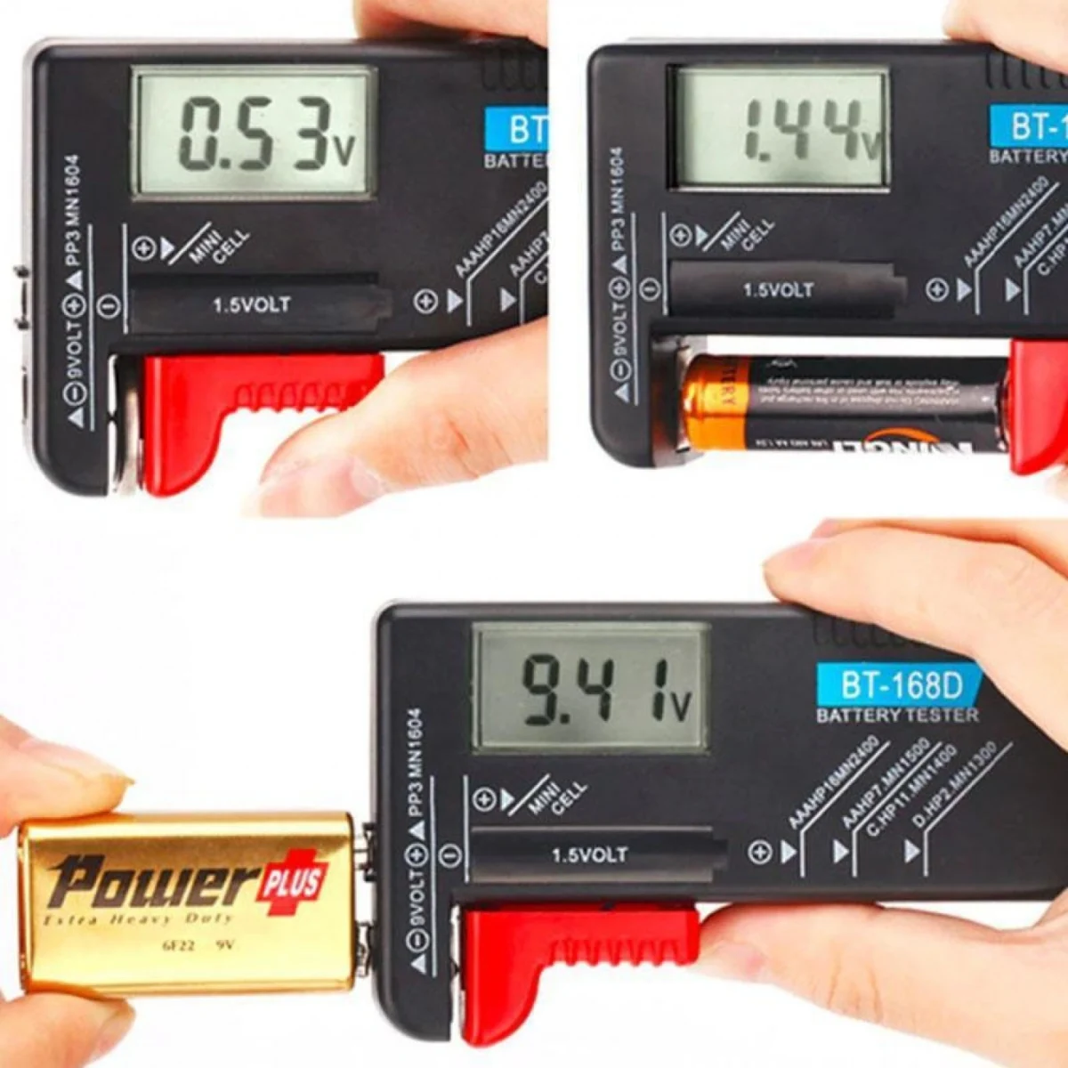 Ψηφιακός Δοκιμαστής Μπαταριών BT-168D 1.5 V και 9 V με LCD Οθόνη - Digital Battery Tester