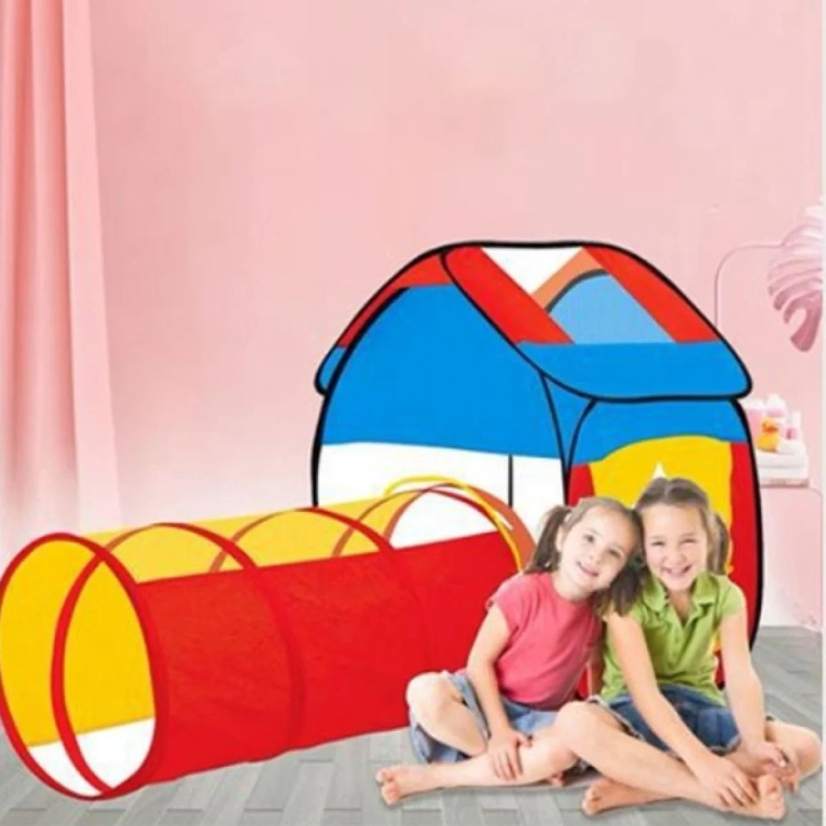 Παιδική Σκηνή-Σπίτι με Τούνελ 68x89 cm