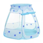 Pop-Up Γαλάζια Εξάγωνη Παιδική Σκηνή με Αστέρια 120x120x90 cm