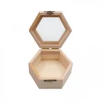 Ξύλινη Εξάγωνη Κοσμηματοθήκη-Μπιζουτιέρα Σετ 6 τμχ 9x10.5x5.5 εκ