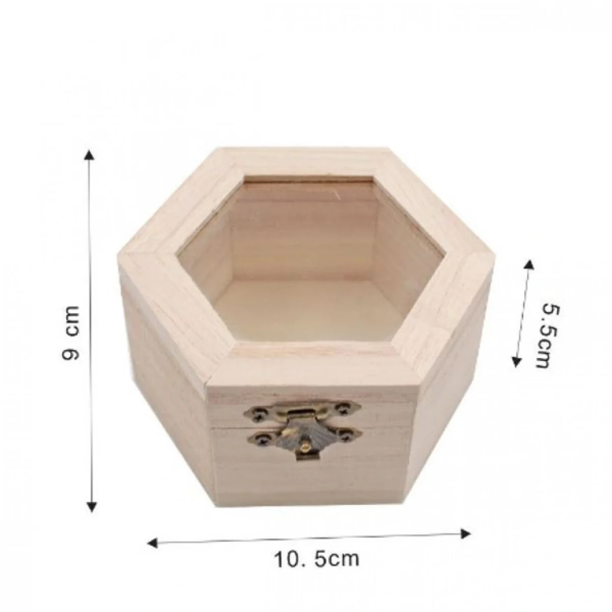 Ξύλινη Εξάγωνη Κοσμηματοθήκη-Μπιζουτιέρα Σετ 6 τμχ 9x10.5x5.5 εκ