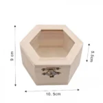 Ξύλινη Εξάγωνη Κοσμηματοθήκη-Μπιζουτιέρα Σετ 6 τμχ 9x10.5x5.5 εκ