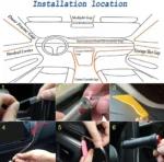 Φώτα Οπτικής 'Ινας 6 Μέτρα Εσωτερικού Χώρου Αυτοκινήτου Με Εφαρμογή Κινητού και Τηλεχειρισμό RGB LED 12V - Car Atmosphere Fiber optic Lights