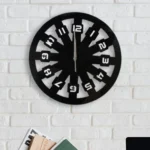 Πλαστικό Μαύρο Ρολόι Τοίχου Ρόδα 39x39cm