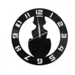 Πλαστικό Μαύρο Ρολόι Τοίχου με Φιγούρα Γάτας 39x39cm