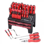 Σετ 100 Μαγνητικών Κατσαβιδιών από Ανοξείδωτο Χάλυβα με Ραφιέρα - Βάση