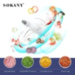 Sokany Inox Multi - Πολυκόπτης 800W με Δοχείο 3lt - Διπλή Λεπίδα & 2 Ταχύτητες